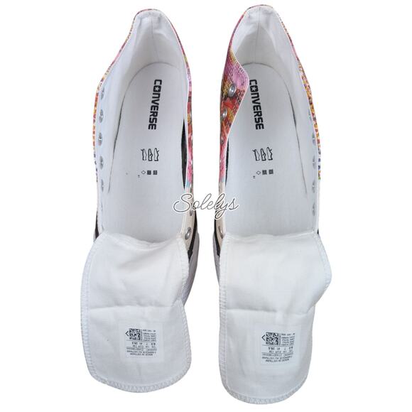 Converse 2016 CTAS Lux Mid Hidden Wedge Rose Floral Canvas Sneaker Womens 9.5 - Picture 9 of 11